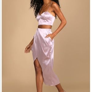 Lulus size medium 2 piece satin set